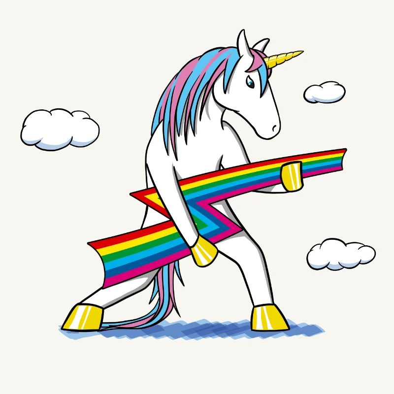 Rainbow Rock – Licorne avec éclair arc‑en‑ciel