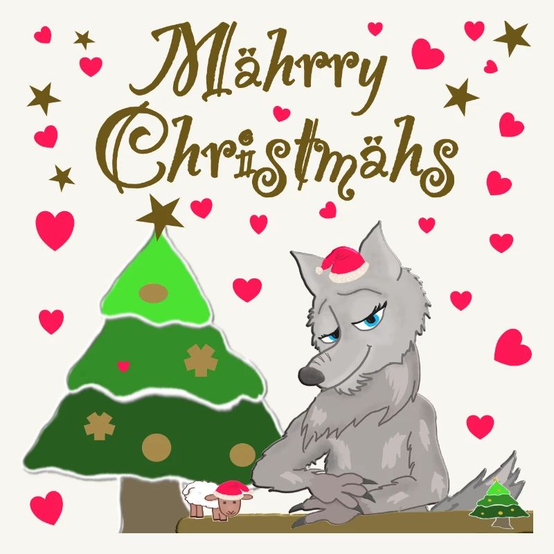 Iconic wolf has Christmas sheep under the tree