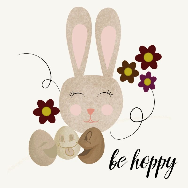 Be Hoppy Cute Easter Bunny Design