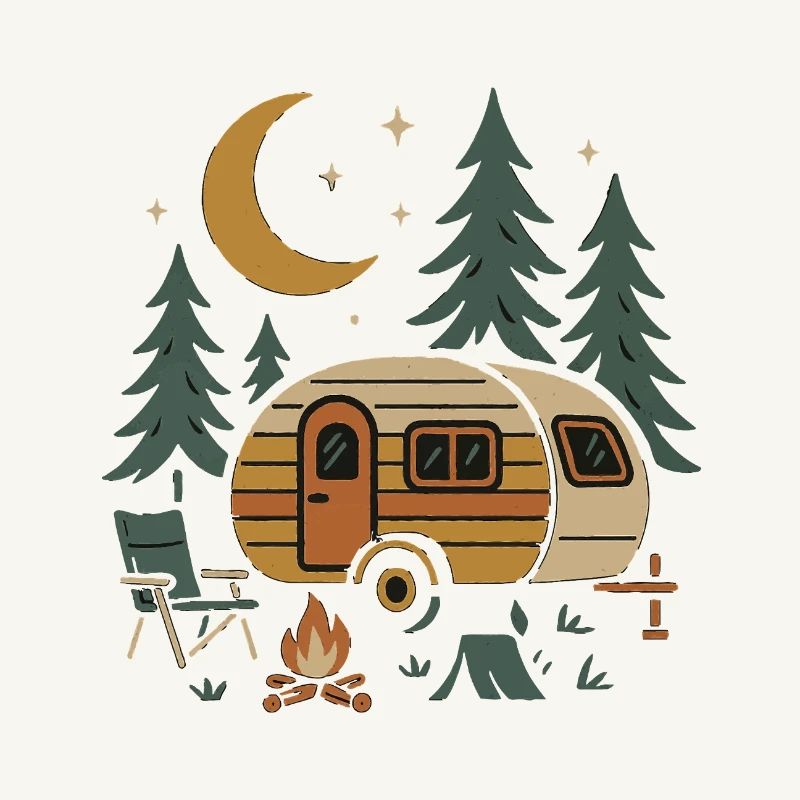 Conception de scène de camping nocturne