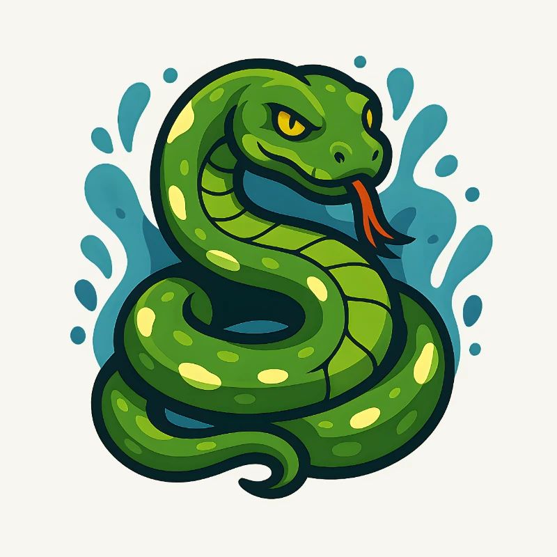 Arbre vert Python serpent en vague