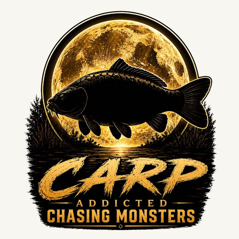 Mitternachtskarpfen-süchtiges Monsterfischen-Design