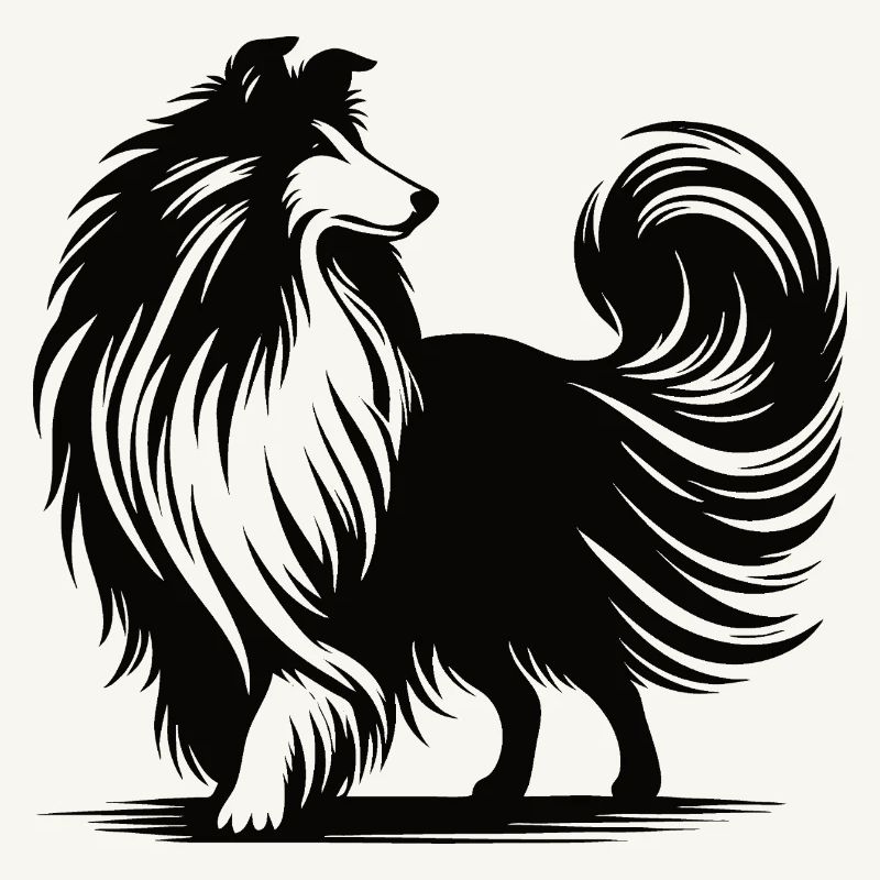 Conception de silhouette de colley cool