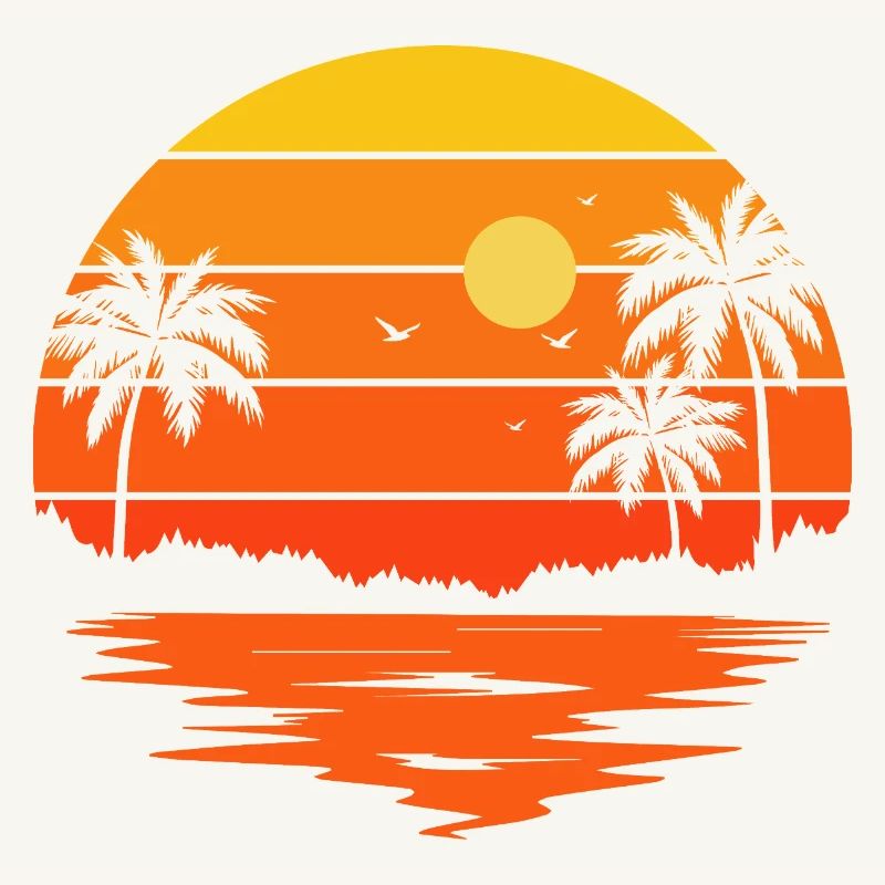 Sunset Retro Palm Tree