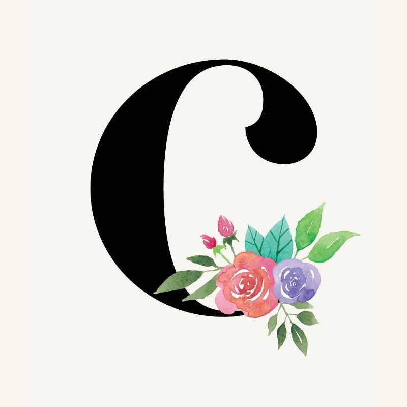 Letter C personalized gift alphabet first name Christmas