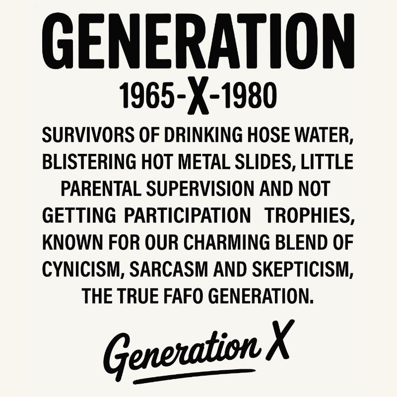 Conception de texte rétro de la génération X