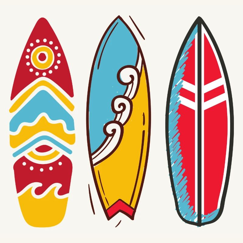 Trois planches surf pop art