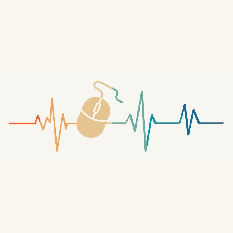 Heartbeat Retro Computer Mouse