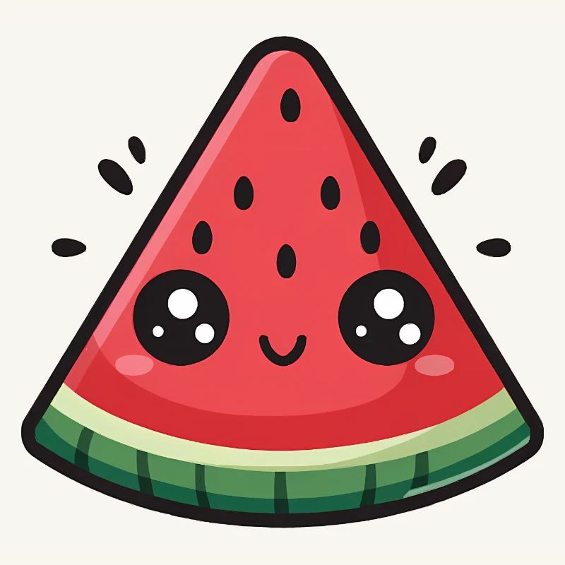 Tranche de pastèque kawaii