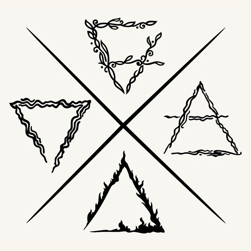 Vier Elemente Symbole