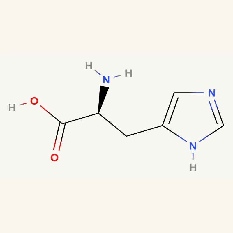 Molécule d’histidine - Formule structurale colorée