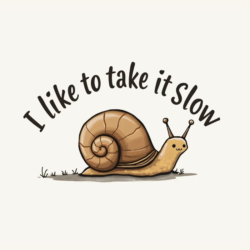 Langsame Schnecke „Nimm es langsam“