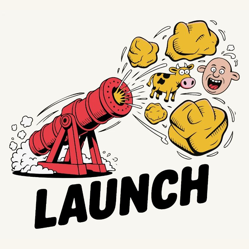 Comic Dinosaur Cannon Explosion Design