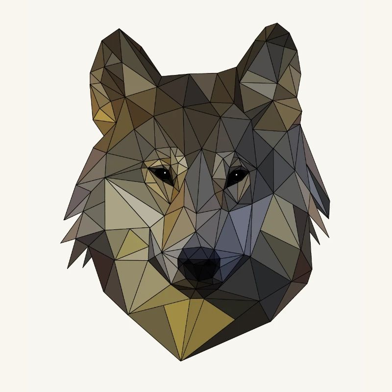 Polygon Wolf Triangular Mosaic Shapes Polyart