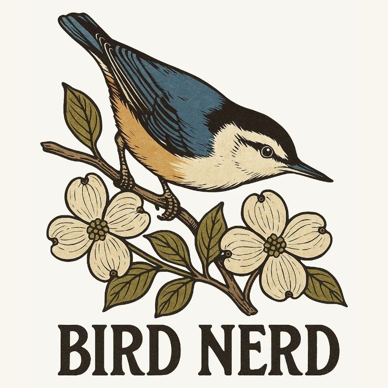 Eleganter blau-schwarzer Singvogel Vogel Nerd