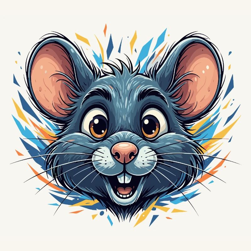 Rat joyeux dans un feu de couleur