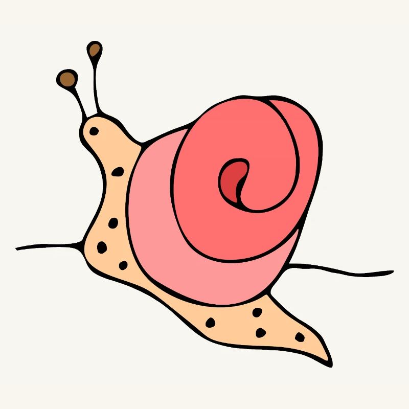 Stylized snail on pink background