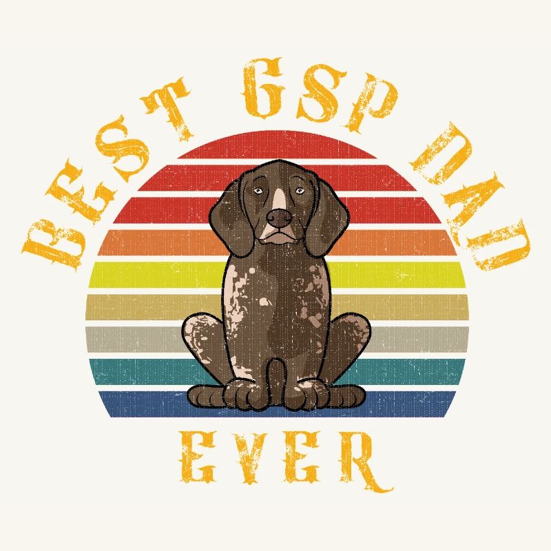 Best GSP Dad Ever German Shorthaired Pointer Retro