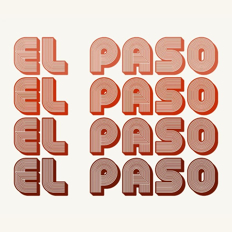 El Paso Gradient Retro Pattern