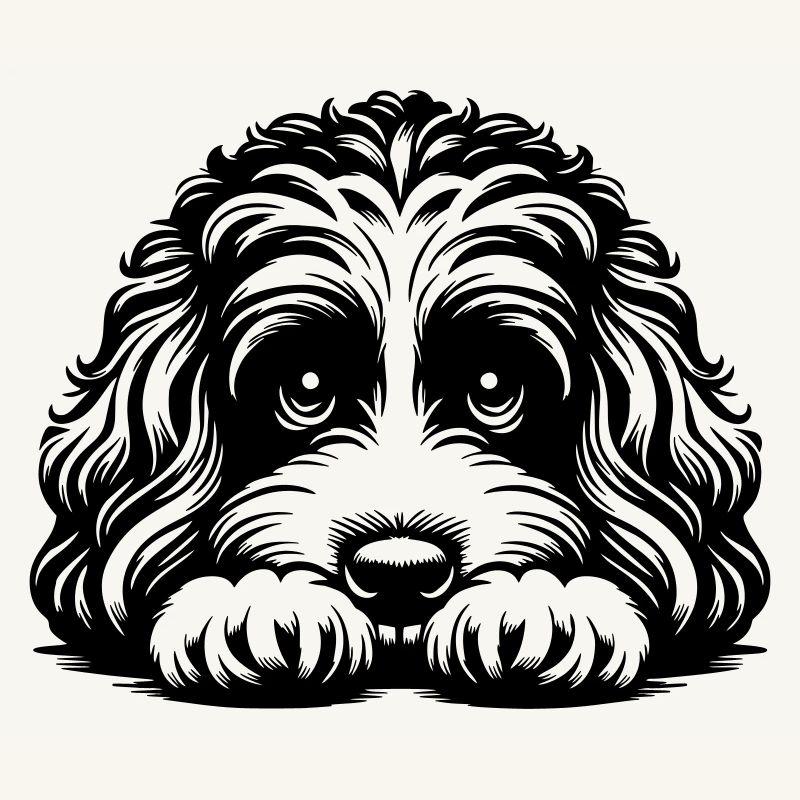 Tête de Cavapoo avec pattes