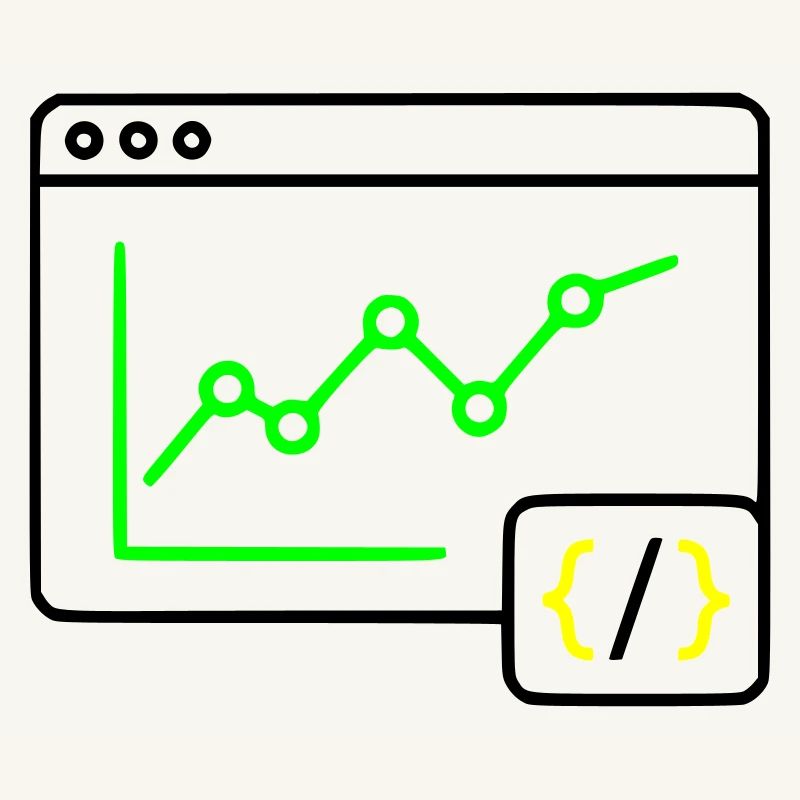 Web Analyse Chart Coding Browser Vektor