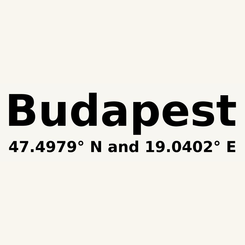 Budapest - with geo coordinates horizontal