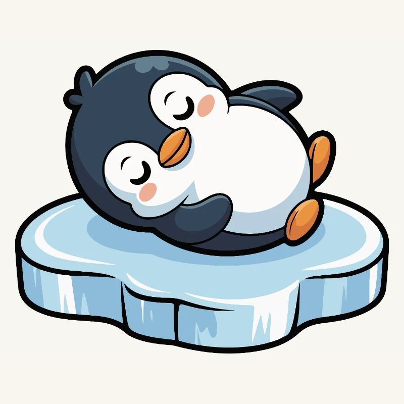 Schlafender Pinguin auf Eis