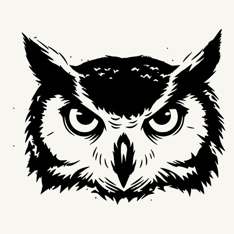 Owl Head Eagle Owl Silhouette