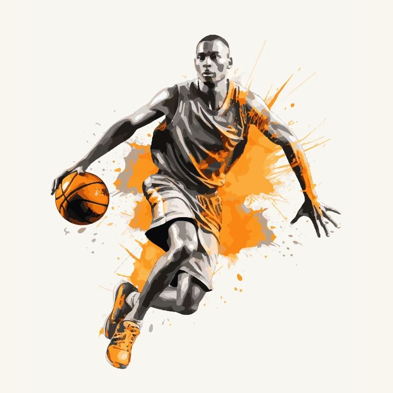 Basketteur Basketteur Dunking Splash Coloré