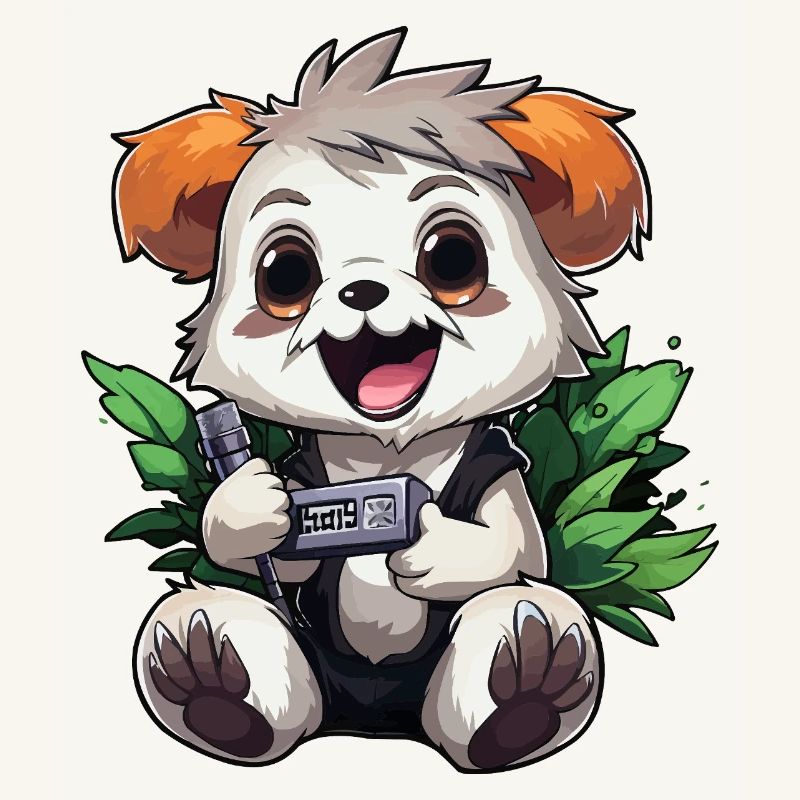 Panda Gamer with Controller