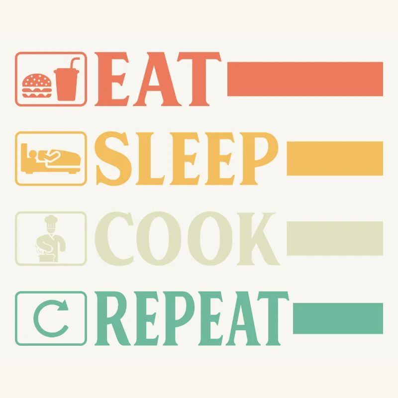 Funny Chef Head Chef Baker Chef Eat Sleep Cook Rep