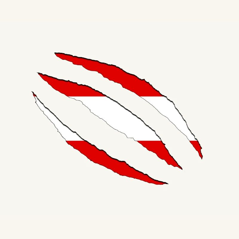 Austria claws cracks flag torn open