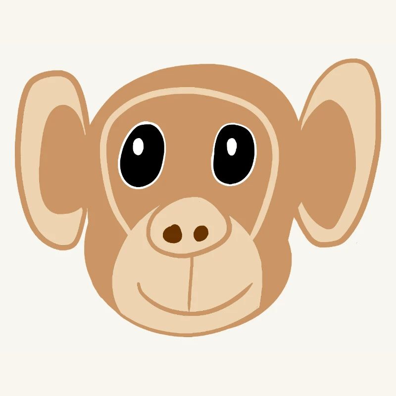 Visage de singe mignon imprimé Singe Monkey Monkey Kids