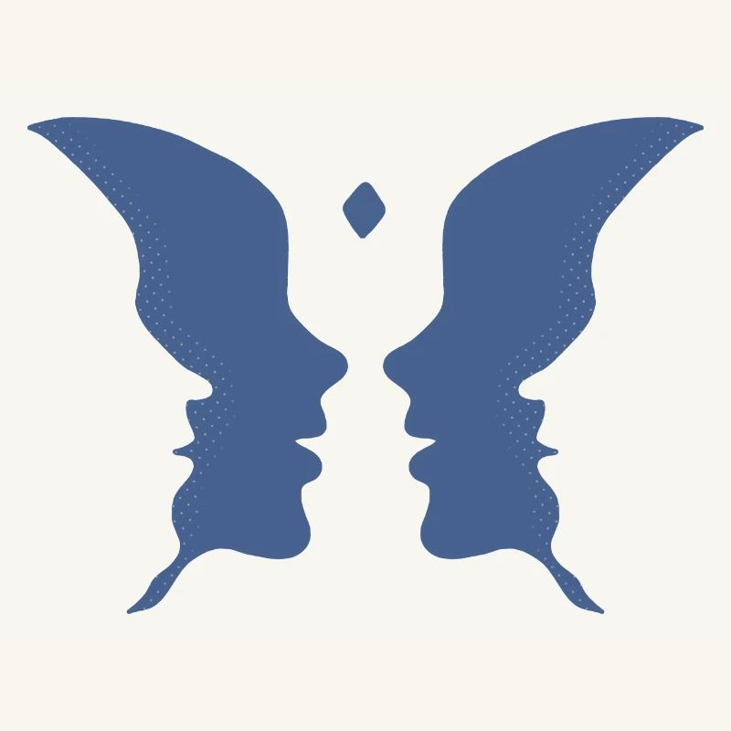 Küssende Gesichter oder ein Schmetterling
