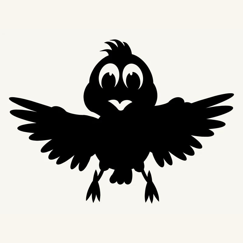 Bird with spreading wings shadow image
