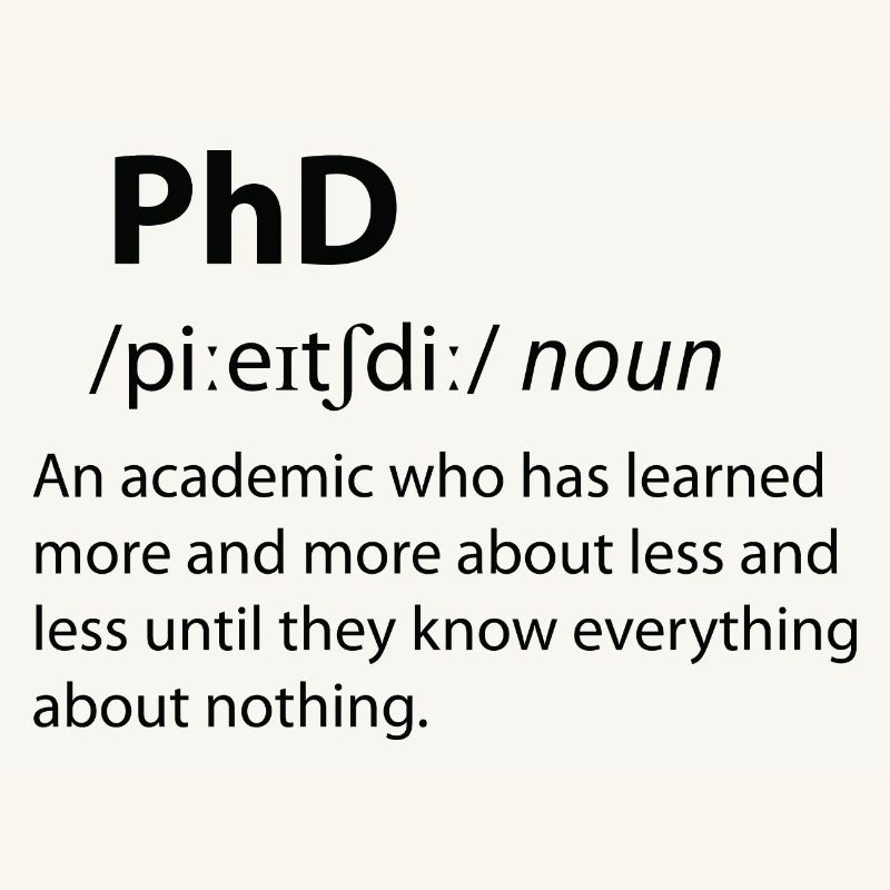 PhD Funny Dictionary Définition
