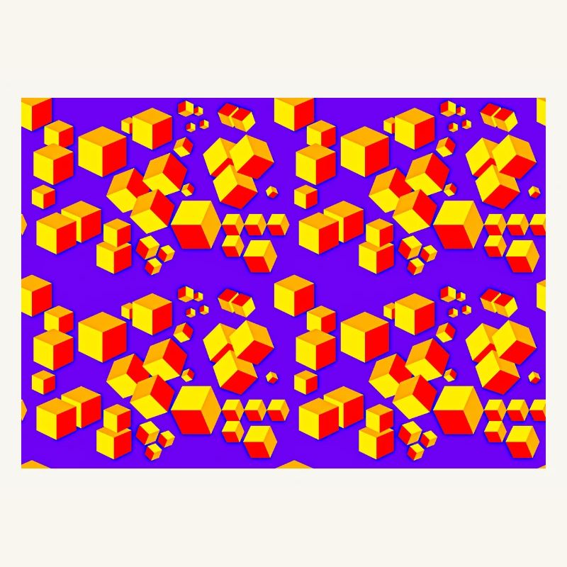 Deco pattern cube colored