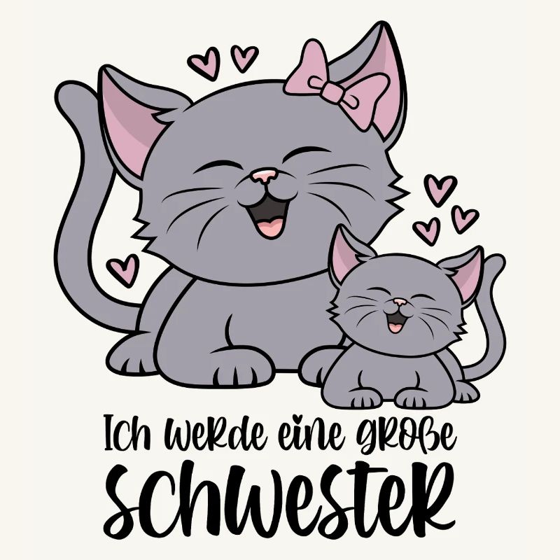 Ich werde eine große Schwester Katze Katzen Kinder