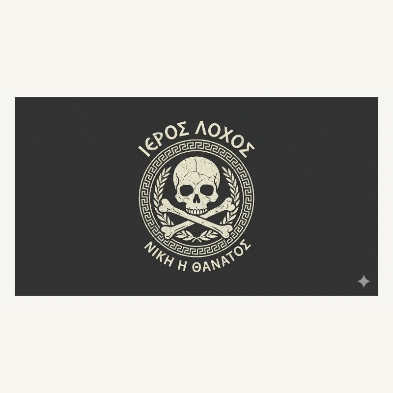 Skull in Laurel Circle Pattern