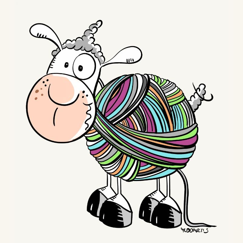Coloured Sheep - Sheep - Comic - wool