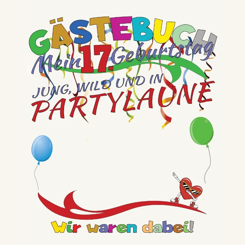 17. Geburtstag Mädchen & Junge Gästebuch