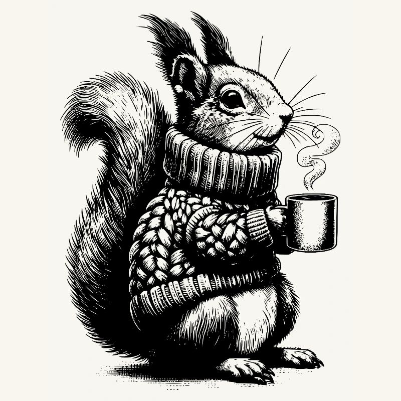 Eichhörnchen mit Tee
