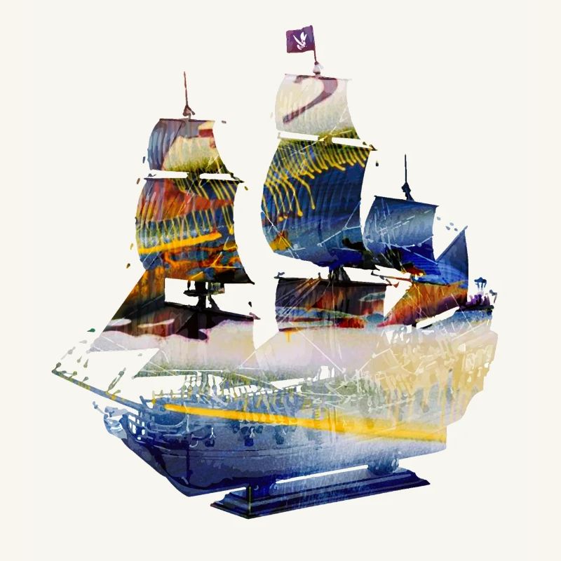 segelschiff,Schiff,Boot,Graffiti, Blau, Malerei