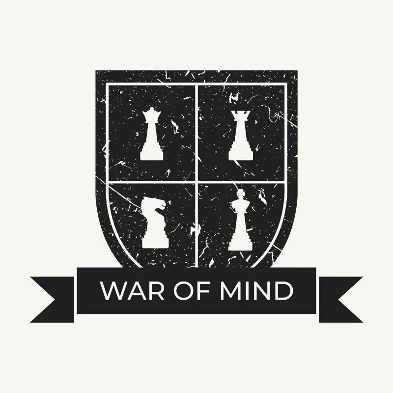 Chess emblem shield gift player idea playing