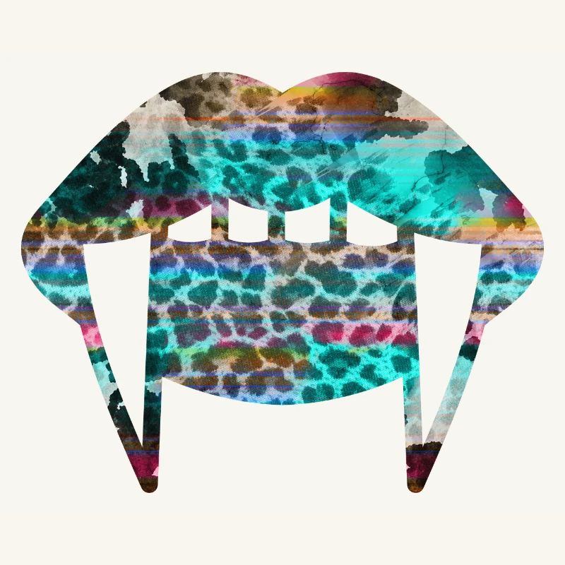 Groovy Vampirelips Leopard turquoise