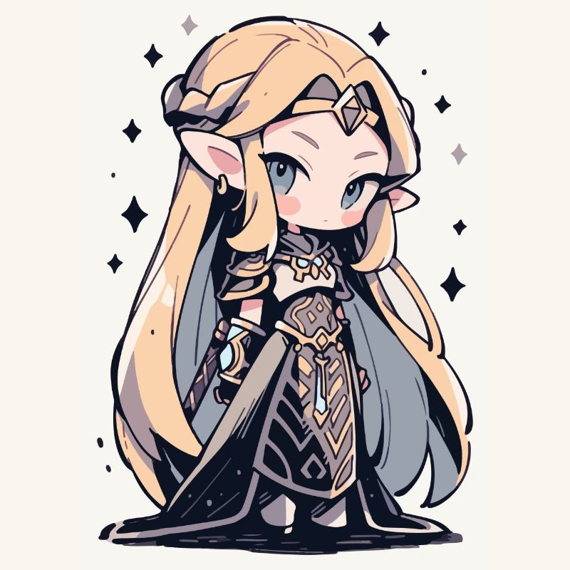 Princesse Chibi mignonne - Conception de conte de fées mignon