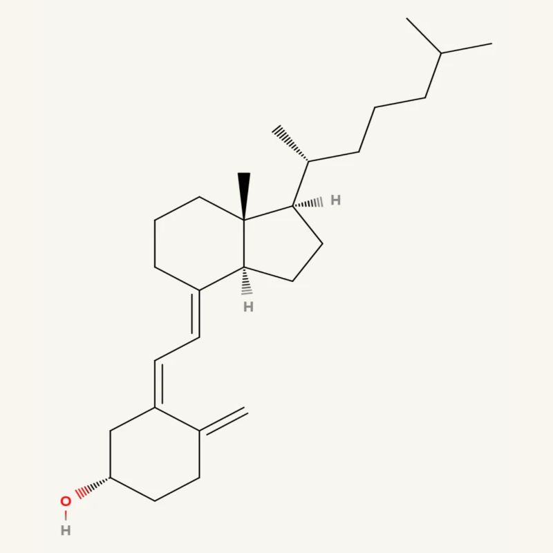 Molécule de vitamine D - Formule structurale colorée