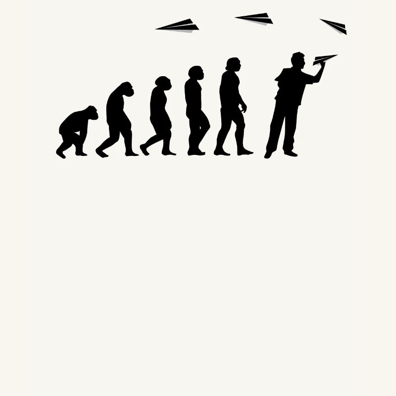 Papier-Flugzeug Piloten Mathe-Lehrer Evolution
