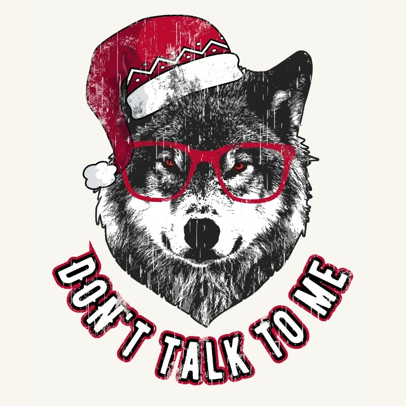 Don't Talk to me - Grumpy Christmas Wolf