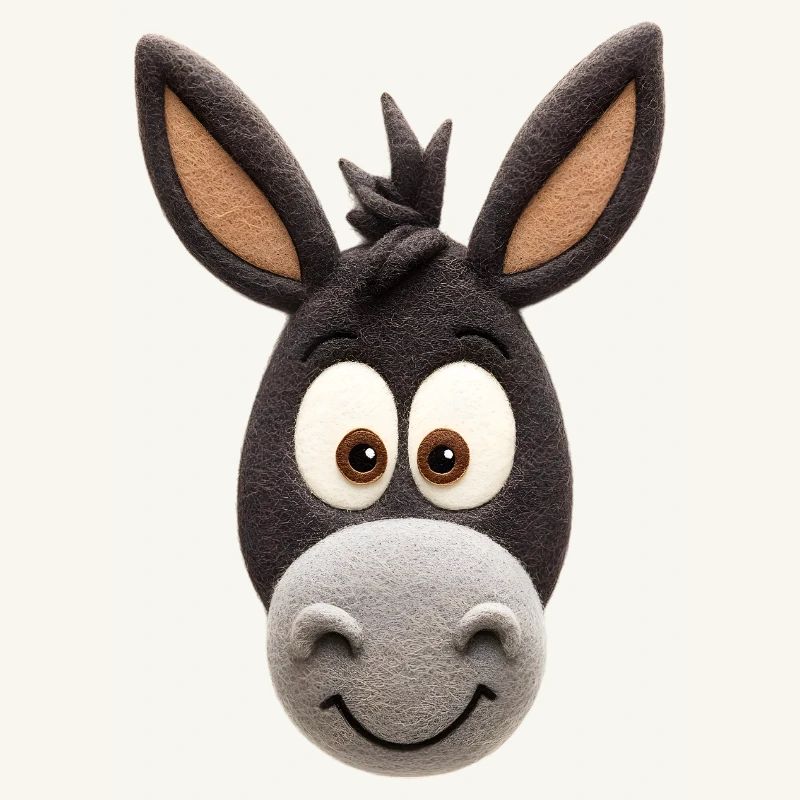 Tête de dessin animé drôle d’âne - Conception d’animaux mignons